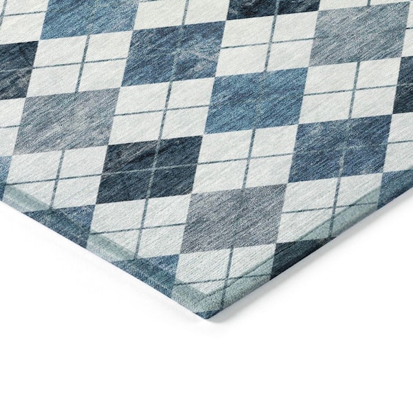 Chantille Machine Washable Indoor/Outdoor Abstract ACN2237 Blue 8 ft. x 10 ft. Area Rug