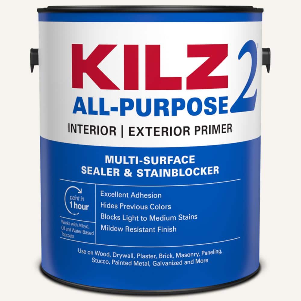 KILZ 2 ALL PURPOSE 1 Gal. White Interior/Exterior Multi-Surface Primer,  Sealer, and Stain Blocker 20941 - The Home Depot