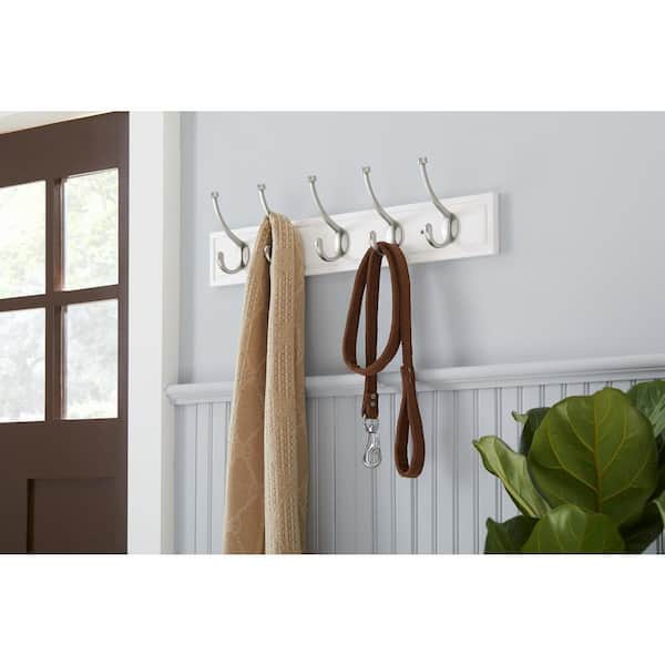 12 Pack Coat Hooks, Wall Mounted Hooks for Hanging Clothes/  Towels/Robe/Door Hooks, Double Prong DIY Coat Rack Hanger Hooks with Screws  for