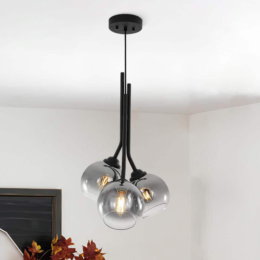 Plano 3-Light 15.7 in. W Matte Black Chandelier price history on PriceWatchPro