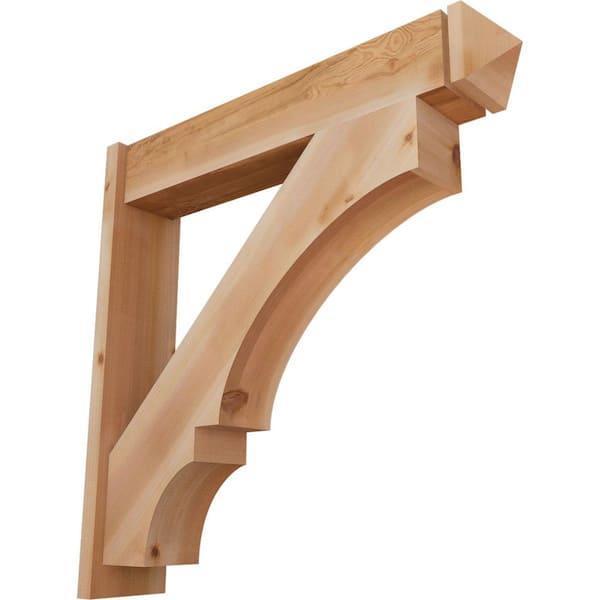 Ekena Millwork 8 in. x 38 in. x 38 in. Western Red Cedar Balboa Arts and Crafts Smooth Outlooker