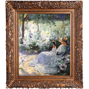 "Delicious Solitude" by Frank Bramley Framed Oil Painting Abstract Wall Art 29.5 in. x 33.5 in.