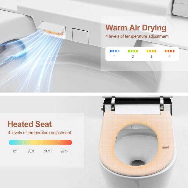 Logmey Elongated Smart Toilet | Heated Seat, Auto Flush, Night Light, Remote Control | MT-7G610