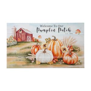 24 in. H Fall Wooden Pumpkin Patch Wall Sign