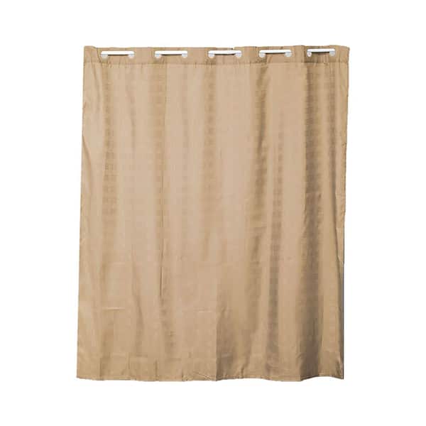 Unbranded 71 in. L x 79 in. H Latte Hook Less Shower Curtain Polyester Cubic