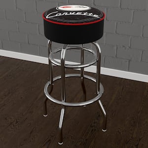 Corvette C1 Black 31 in. Red Backless Metal Bar Stool with Vinyl Seat