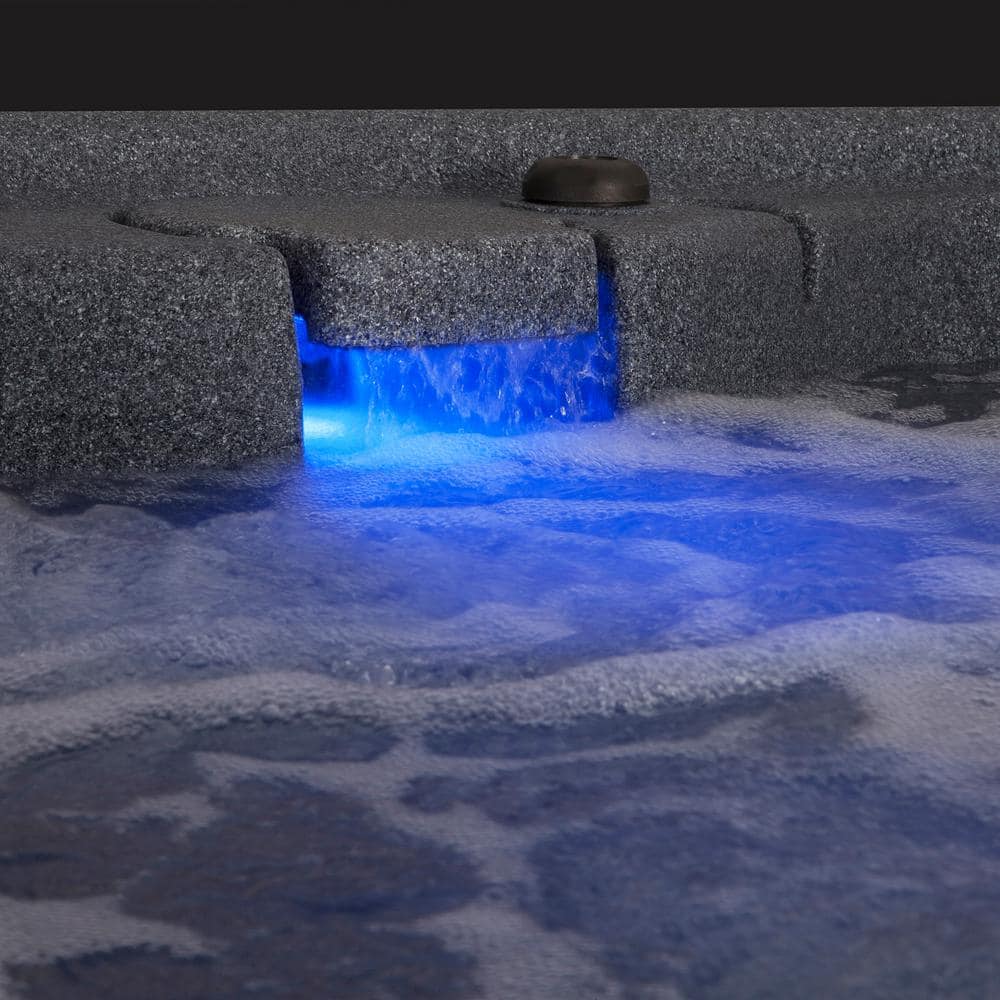 Brownstone 5-Person Rectangle Plug & Play Hot Tub with LED Waterfall