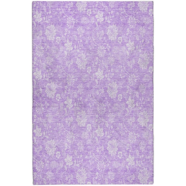 Dream Shag Premium Machine Washable Abstract ADS681 Lilac 10 ft. x 14 ft. Area Rug
