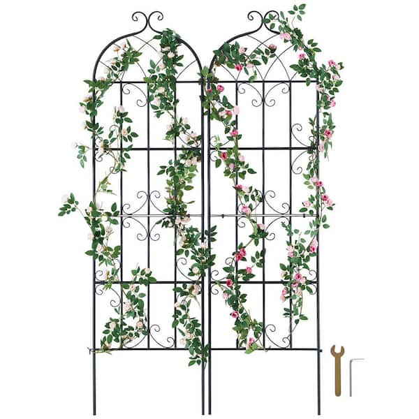 SVOPES Metal Steel Garden Trellis for Climbing Plants, 71 x 20 in., 2-Pack Rust-Resistant Plant Support, Decorative Trellis