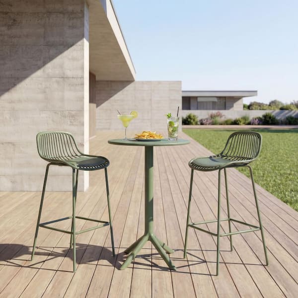 CHRISTOPHER KNIGHT HOME Tessa Sage Green Metal Frame Patio Outdoor