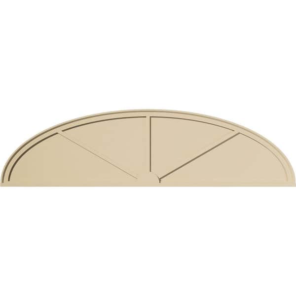Ekena Millwork 84-in. W x 22-in. H x 2-in. P Elliptical 3 Spoke Signature Urethane Pediment, Primed Tan