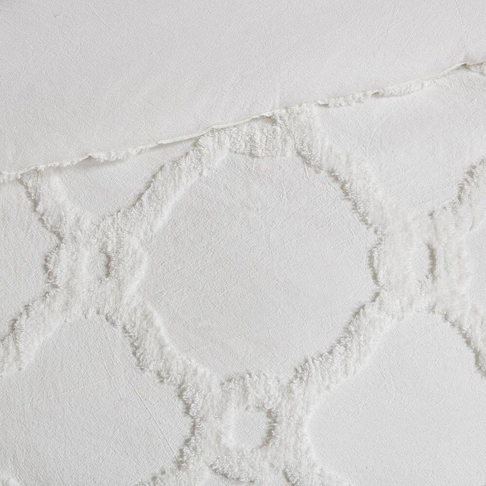 Full/Queen Off-White Cotton Chenille Duvet Cover Set