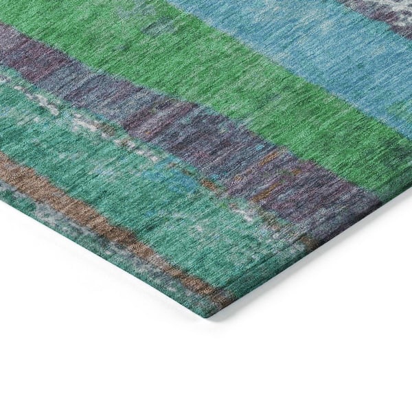 Chantille Machine Washable Indoor/Outdoor Abstract ACN1910 Teal 10 ft. x 14 ft. Accent Rug