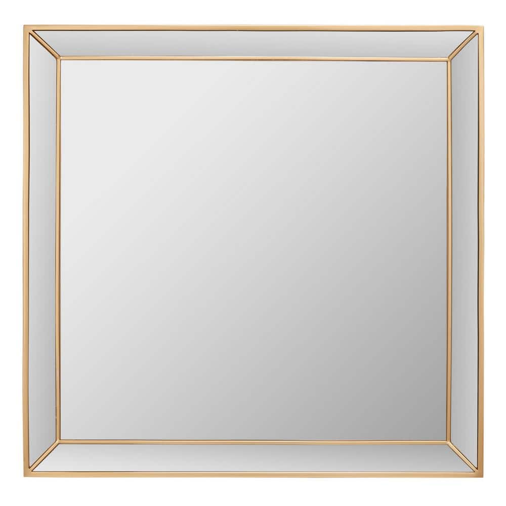 Presea 36-Inch Square Gold Framed Mirror