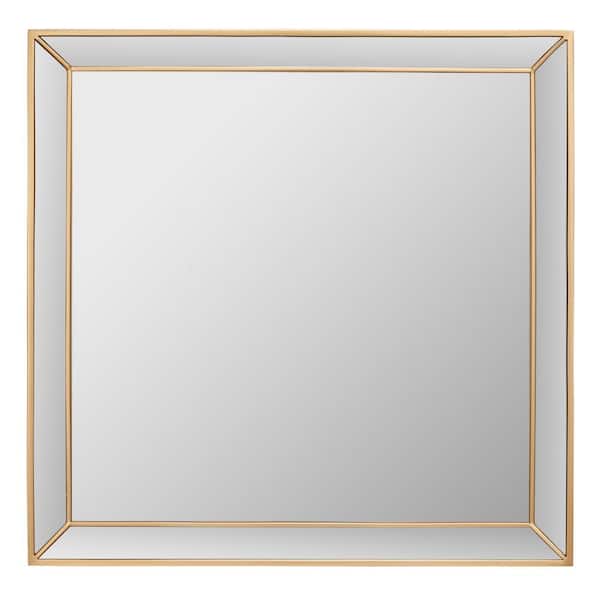 SAFAVIEH Presea 36 in. W x 36 in. H Iron Square Modern Gold Wall Mirror