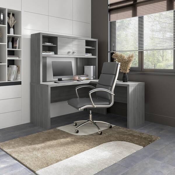 Office in an Hour L Shaped Cubicle Desk Set in Hansen Cherry - Engineered  Wood