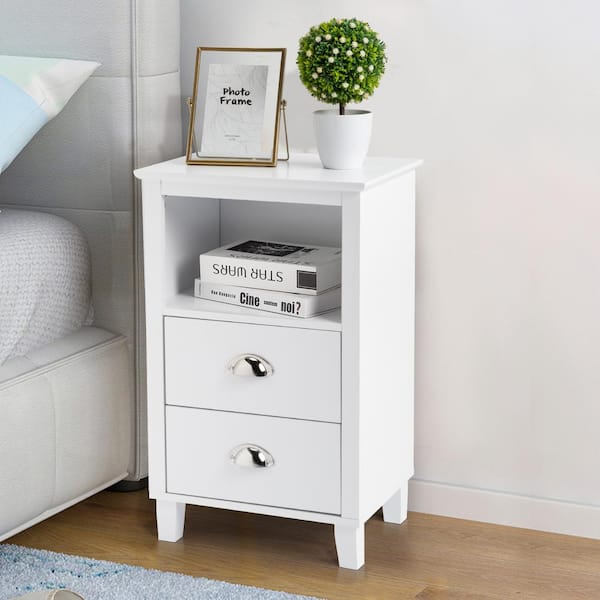 Karl home White 2-Drawer Nightstand