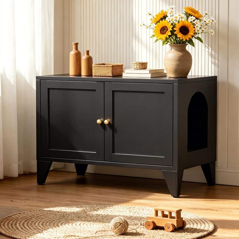 21 in. H Black Metal Storage Cabinet Cat Litter Box Enclosure price history on PriceWatchPro