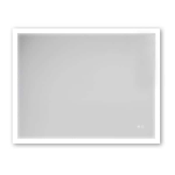 Miscool Anky 40 in. W x 32 in. H Rectangular Frameless Wall Mounted LED Bathroom Vanity Mirror