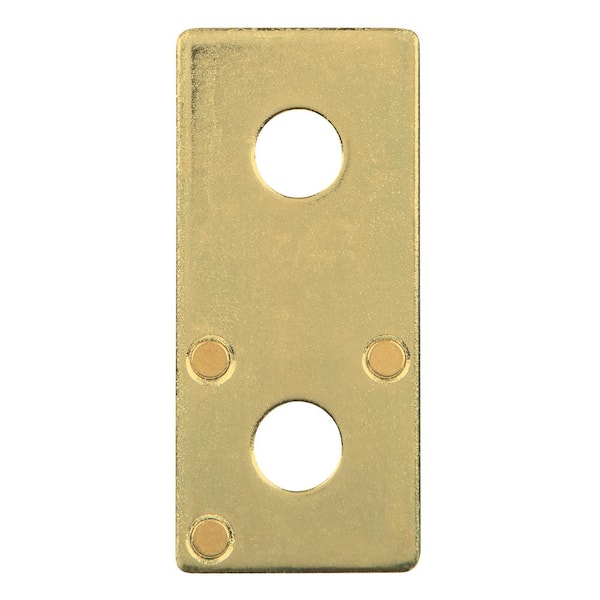 2-Hole Flat Straight Bracket with Magnets - Strut Fitting - Gold Galvanized (ZAB206M)