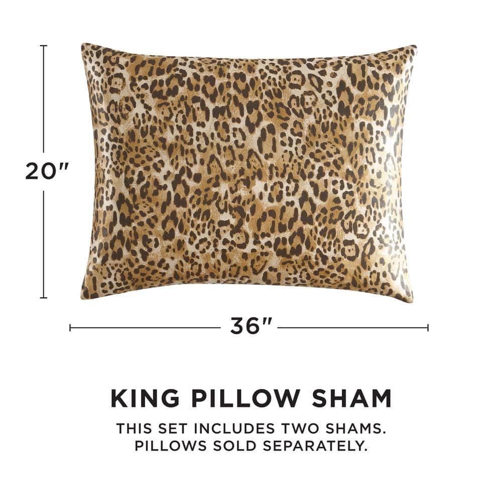 King Leopard Print Satin Reversible Duvet Cover Set