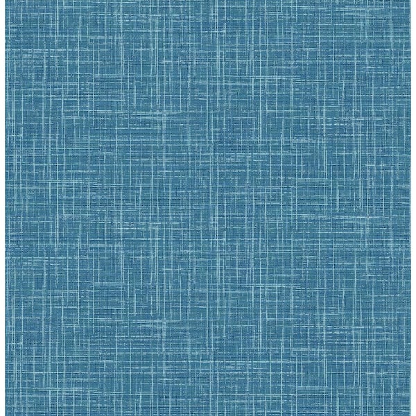 A-Street Prints Emerson Teal Faux Linen Wallpaper