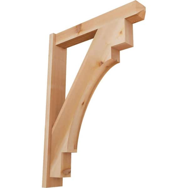 Ekena Millwork 6 in. x 42 in. x 30 in. Merced Craftsman Smooth Western Red Cedar Outlooker