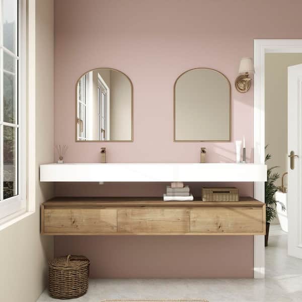 Alysa 71 in. W. x 20 in. D x 23 in. H Double Sink Floating Bath Vanity in White Oak with White Acrylic Top