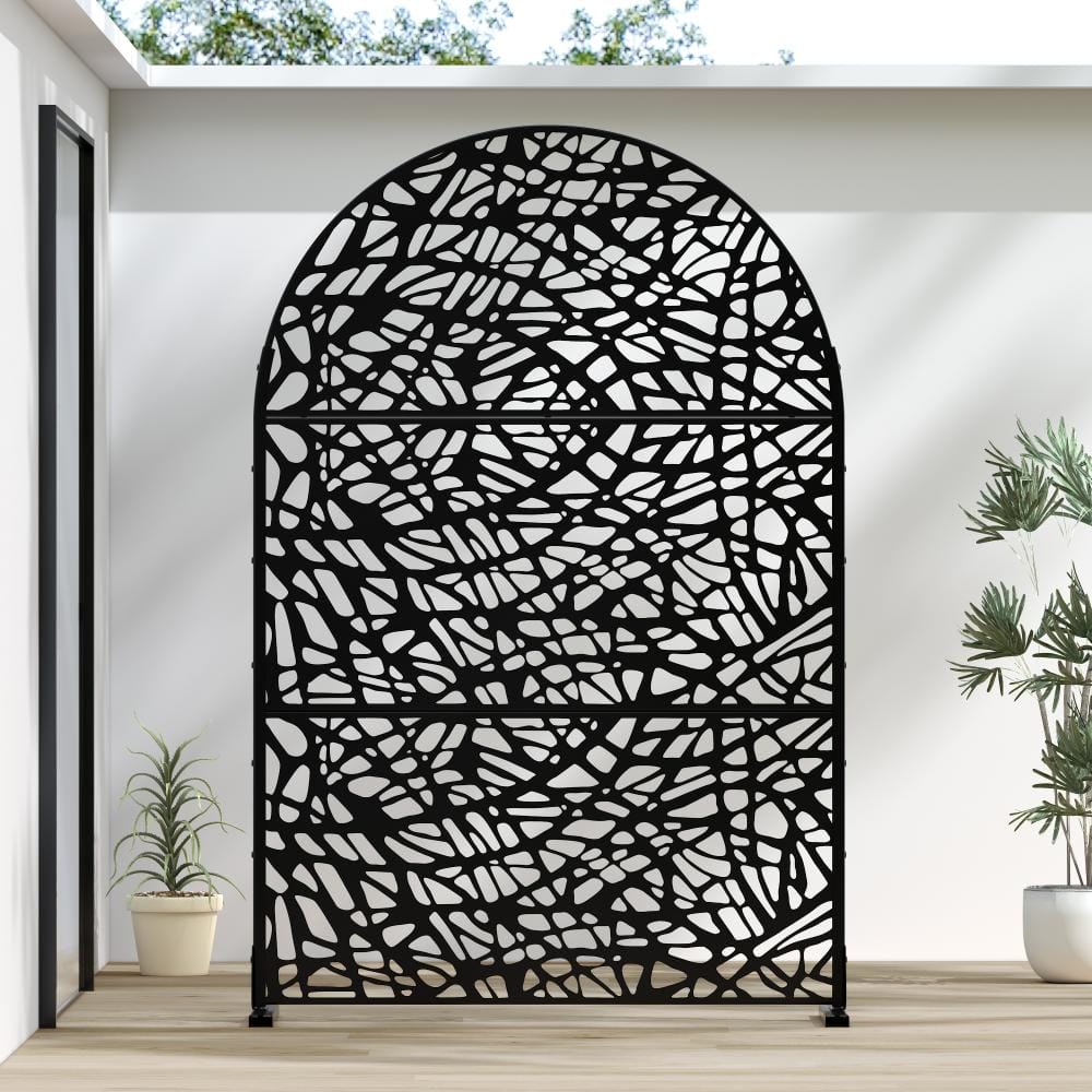 72 in. x 47 in. Black Mesh Arch Galvanized Steel Privacy Screen for Outdoor Garden 3-Pack 3-Pack price history on PriceWatchPro