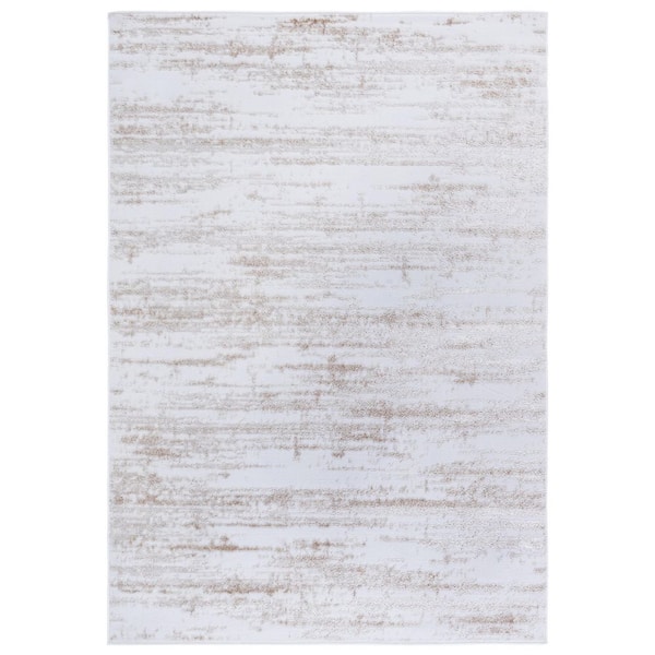 Maya Ivory/Beige 9 ft. x 12 ft. Distressed Abstract Area Rug