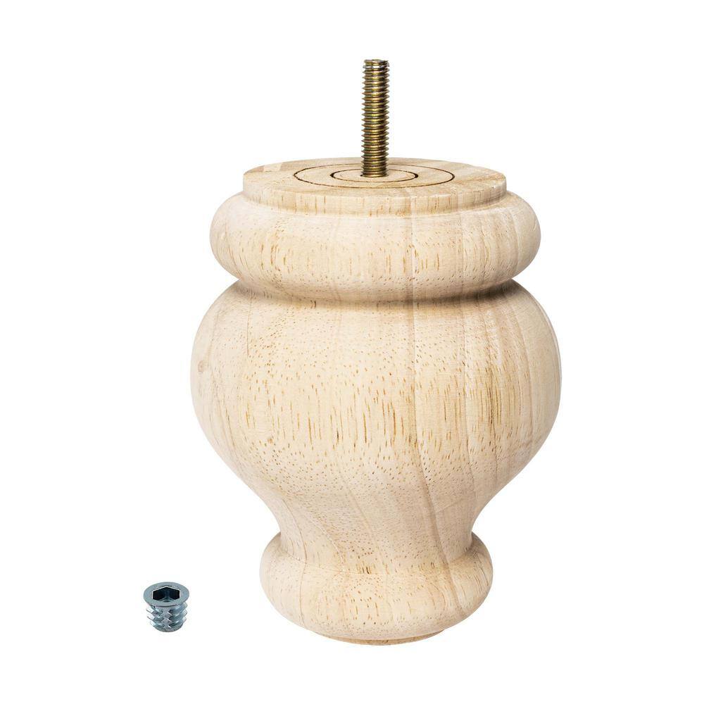 5 in. x 4 in. Unfinished Solid Hardwood Round Bun Foot price history on PriceWatchPro