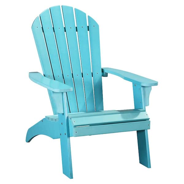 Reviews For Polyteak King Size Blue, Teal Plastic Adirondack Chairs Home Depot