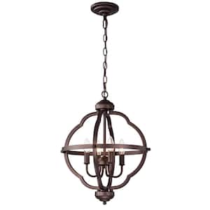 4-Light Oil Rubbed Bronze Indoor Pendant Light Steel and Electrical Components