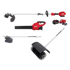 M18 FUEL 18V Lithium-Ion Brushless Cordless Electric String Trimmer/Blower Combo Kit w/Brush Cutter Bristle(4-Tool)