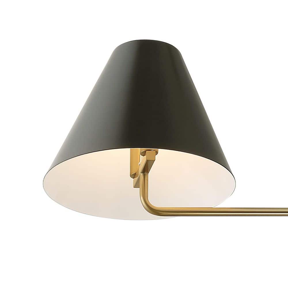 Vibrant Gold and Black Steel 4-Light Chandelier