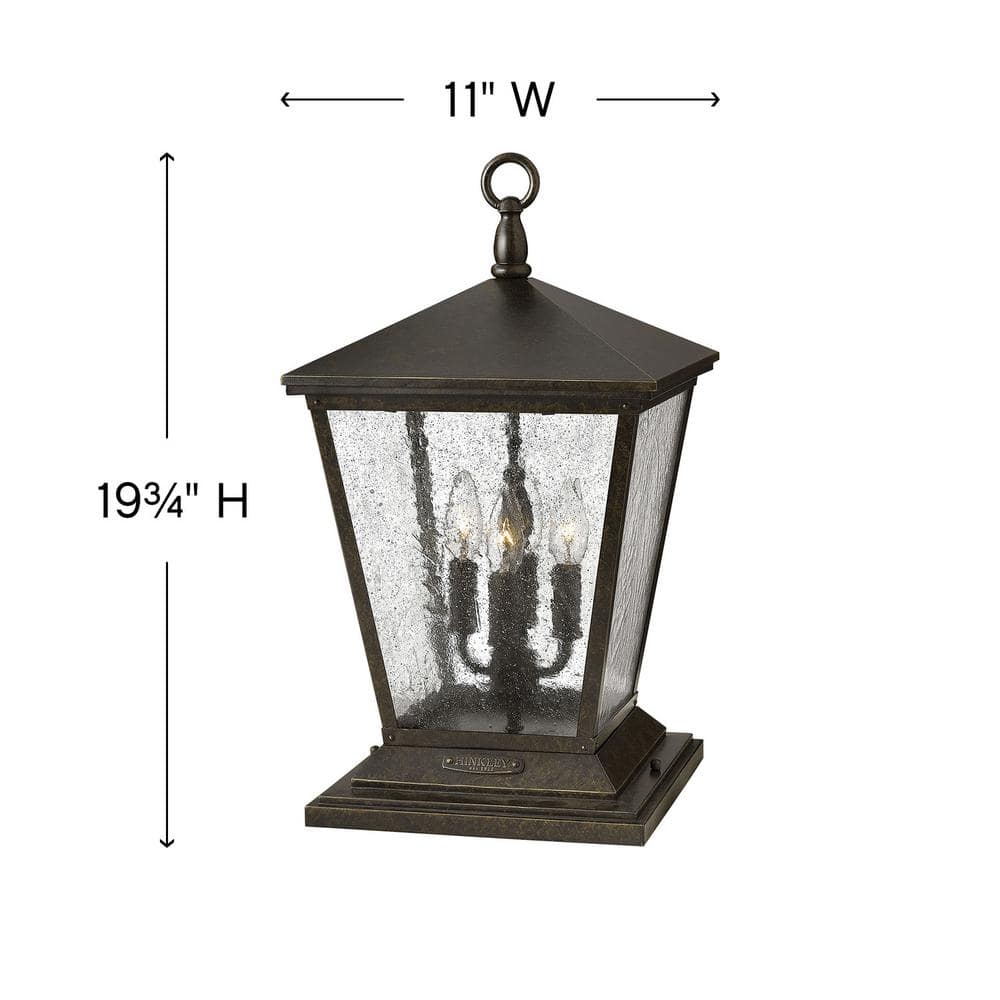 Regency Bronze 4-Light LED Pathway Lantern with Clear Seedy Glass