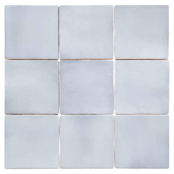 Fion Boyton Blue 4 in. x 4 in. Mediterranean-Inspired Glossy Ceramic Wall Tile (5.38 sq. ft. / Case)