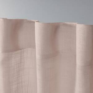 Bella Rose Solid Sheer Hidden Tab / Rod Pocket Curtain, 54 in. W x 84 in. L (Set of 2)