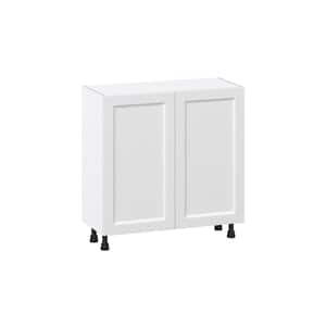 33 in. W x 14 in. D x 34.5 in. H Alton Painted White Shaker Assembled Shallow Base Kitchen Cabinet