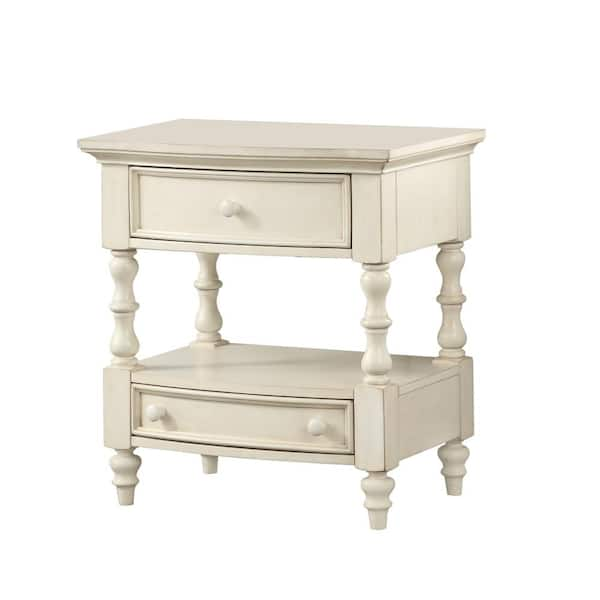 Unbranded Shelton 2-Drawer White Nightstand