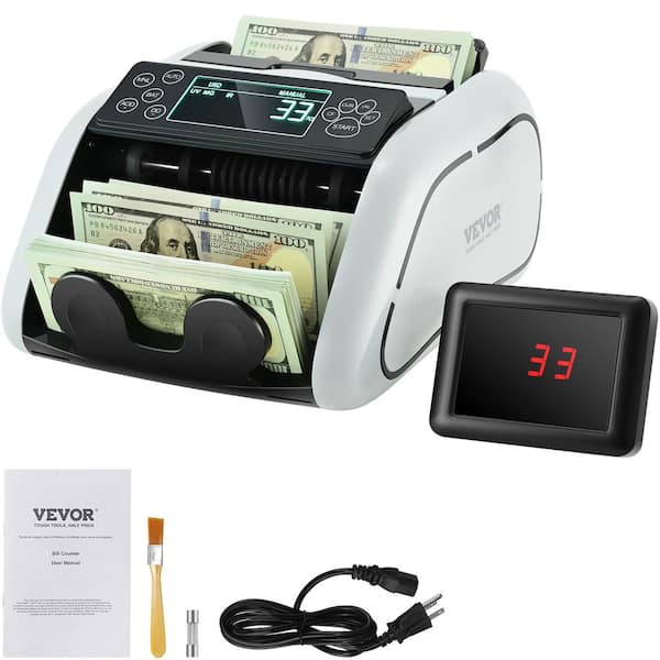 Money Counter Machine, Bill Counter with UV, MG, IR and DD Counterfeit Detection, USD and EUR Cash Counting Machine