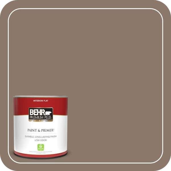 BEHR PREMIUM PLUS 1 qt. #N210-5 Caffeine Flat Low Odor Interior Paint & Primer