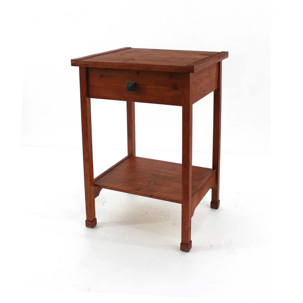 HomeRoots Mariana 24 In Brown 1 Drawer Rustic Wooden Accent Table   Brown Homeroots End Side Tables 274362 64 1000 