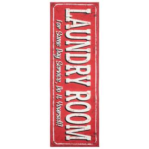 Laundry Collection Non-Slip Rubberback 2x5 Laundry Room Runner Rug, 20 in. x 59 in., Red