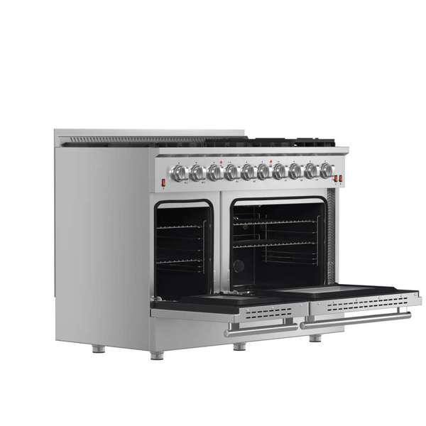 Galiano 48-inch Stainless Steel Dual-Fuel Range with Griddle