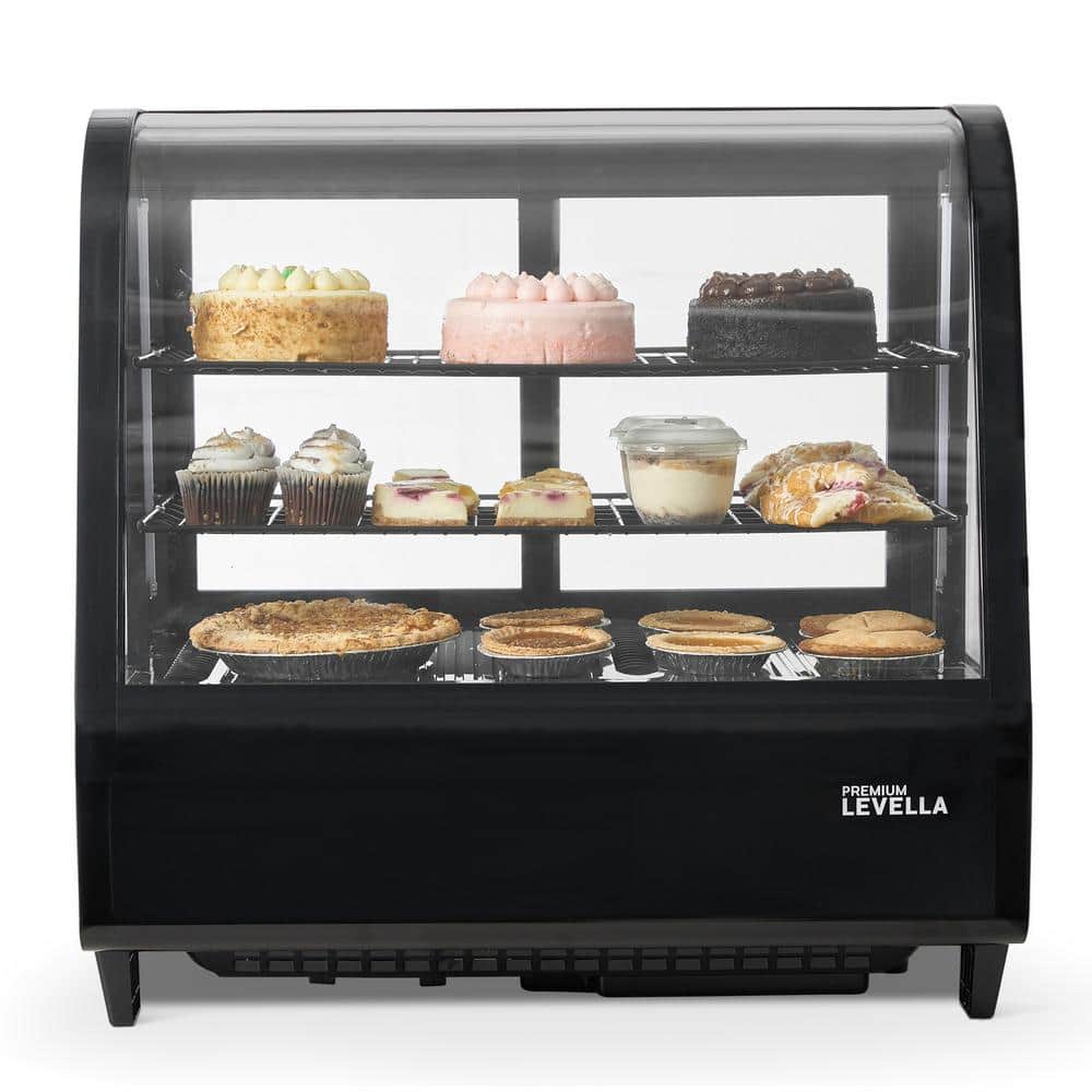 3.5 cu. ft. Commercial Countertop Refrigerator Display Case in Black
