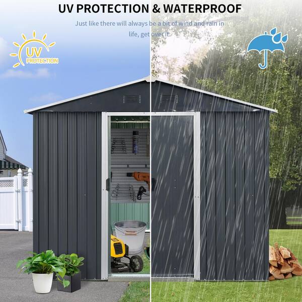 Storhaus 8 ft. W x 4 ft. D Outdoor Metal Storage Shed with