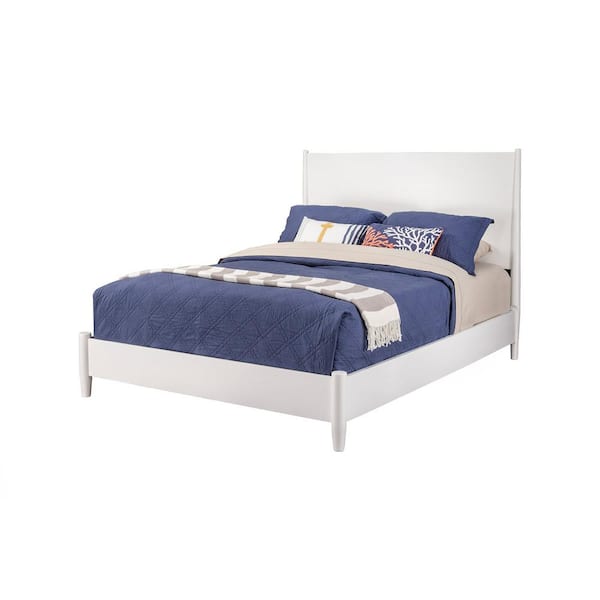 Alpine Furniture Flynn White Wood Frame Queen Platform Bed