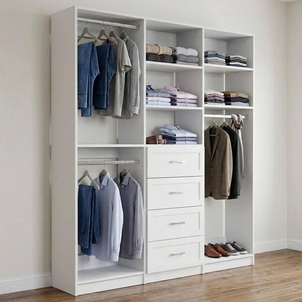 MODULAR CLOSETS Alto Collection 60 in W White Wall Mounted Shaker