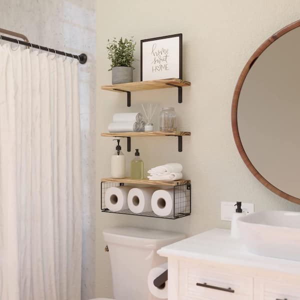 Floating Shelves for Wall Decor Bathroom Shelves Over Toilet, Farmhous –  Modern Rugs and Decor